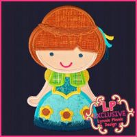 Sunflower Princess Cutie Applique 4x4 5x7 x610 7x11 SVG