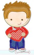 Valentine Cutie Boy Applique 4x4 5x7 6x10 SVG