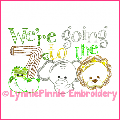 We're Going to the Zoo Colorwork Embroidery Design 4x4 5x7 6x10