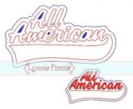 All American Sports Tail Applique 4x4 5x7 6x10 SVG