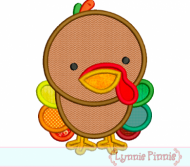 Baby Turkey Applique 4x4 5x7 6x10