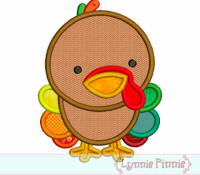 Baby Turkey Applique 4x4 5x7 6x10