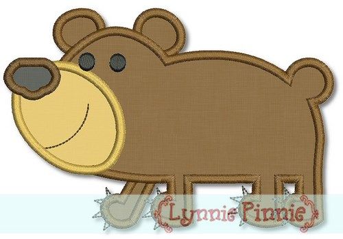 Baby Bear Cub Applique 4x4 5x7