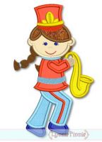 Band Girl Applique 4x4 5x7 6x10 SVG