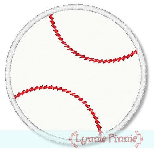 Baseball Applique 4x4 5x7