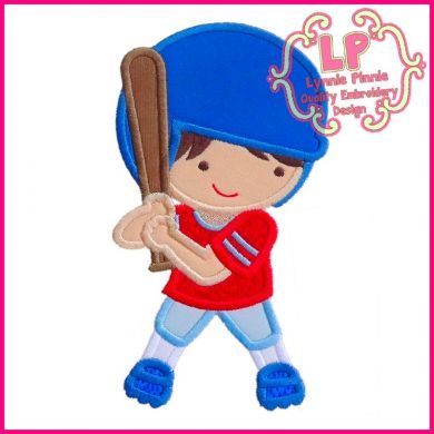 Baseball Boy Applique 4x4 5x7 6x10 SVG