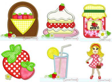 Strawberry Farm Applique Set 4x4 5x7 6x10