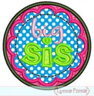 Big Sis Applique Circle Scallop 4x4 5x7 6x10