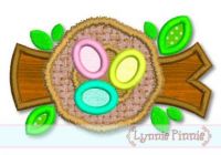 Birds Nest With Eggs Applique 4x4 5x7 6x10 SVG