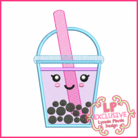 Boba Bubble Tea Drink Applique 4x4 5x7 6x10 SVG