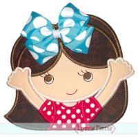 Bow Girl 1 Applique 4x4 5x7 6x10 7x11 SVG