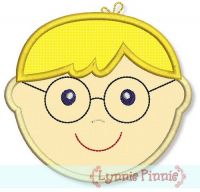 Little Faces - Boy 2 with Glasses Applique 4x4 5x7 6x10