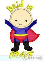 Bald is Brave Superhero Applique St. Jude 4x4 5x7 6x10