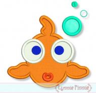 Bubble Fish Applique 4x4 5x7 6x10