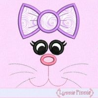 Bunny Face Girl Applique 4x4 5x7 6x10