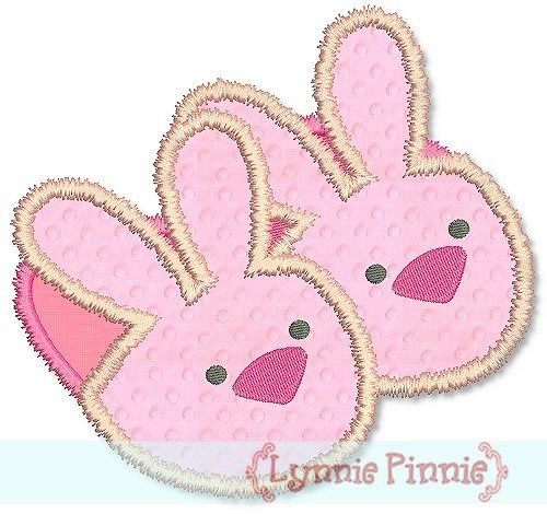 Fuzzy Bunny Slippers Applique 4x4 5x7 6x10