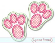 Easter Bunny Footprints Applique 4x4 5x7 6x10