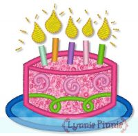 Applique Birthday Cake 4x4 5x7 6x10