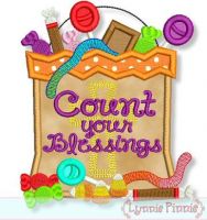 Count Your Blessings Candy Bag Applique 4x4 5x7 6x10 7x11