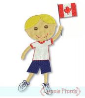 Canadian Flag Boy -Filled 4x4 5x7