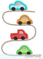 Cars on the Road Applique 4x4 5x7 6x10 7x11 SVG