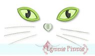 Cat Face with Applique Eyes 4x4 5x7 6x10