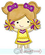 Little Cheerleader Applique 1 4x4 5x7 6x10