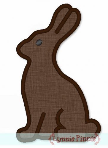 Chocolate Bunny Applique 4x4 5x7