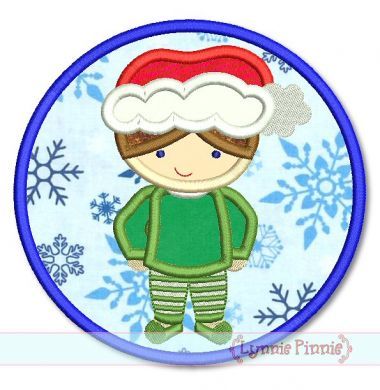 Christmas Pajama Boy Applique 4x4 5x7 6x10 7x11 SVG