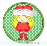 Christmas Pajama Girl Applique 4x4 5x7 6x10 7x11 SVG