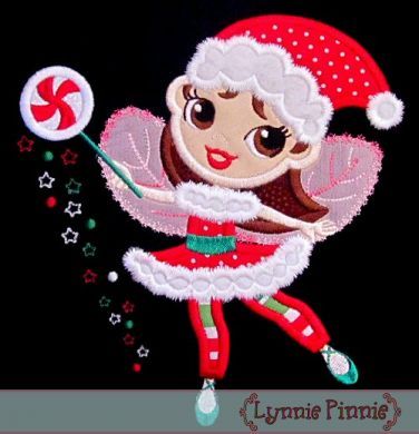 Christmas Fairy with Wings Applique 4x4 5x7 6x10 7x11