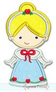 Christmas Princess Applique 2 4x4 5x7 6x10 SVG