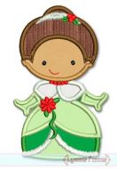 Christmas Princess Applique 4 4x4 5x7 6x10 SVG