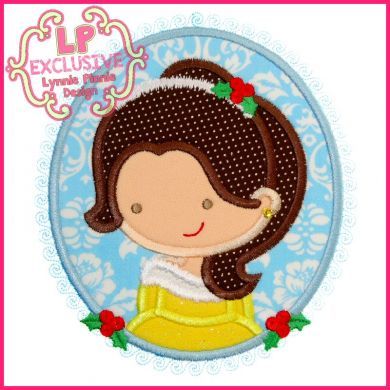 Christmas Princess Cameo 1 4x4 5x7 6x10 SVG