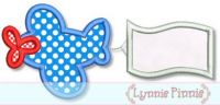 Chunky Plane with Blank Banner Applique 4x4 5x7 6x10
