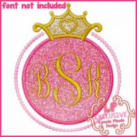 Princess Circle Frame 1 Applique 4x4 5x7 6x10 7x11