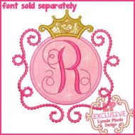 Princess Circle Frame 2 Applique 4x4 5x7 6x10 7x11