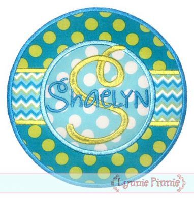 Circle Stripe Frame Applique 4x4 5x7 6x10 7x11