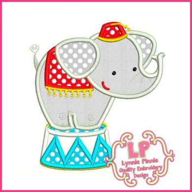 Circus Elephant Applique 4x4 5x7 6x10