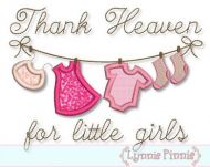 Thank Heaven for Little Girls Clothesline Applique 4x4 5x7 6x10