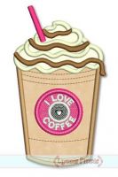 Coffee Frappe Applique 4x4 5x7 6x10 SVG