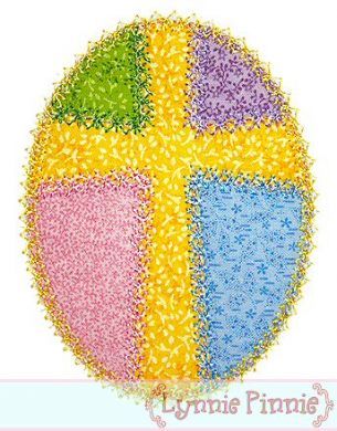 Patchwork Cross Easter Egg Applique - Deco Stitch - 4x4 5x7