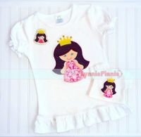 Princess with Crown Applique & Felt Clippie 4x4 5x7 6x10 7x11 SVG