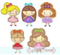 Girly Girls Applique Set 4x4 5x7