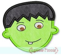 Cute Frankenstein Face Applique 4x4 5x7 6x10