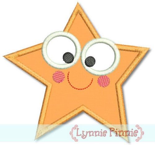 Cutie Starfish Applique 4x4 5x7