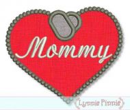 Dogs Tags Heart Applique - Mommy 4x4 5x7 6x10