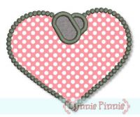 Dogs Tags Heart Applique - Blank 4x4 5x7 6x10