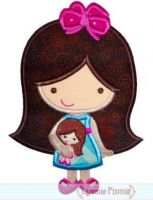 Doll Cutie Applique 4x4 5x7 6x10 SVG