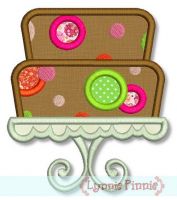 Tiered Dot Cake Applique 4x4 5x7 6x10